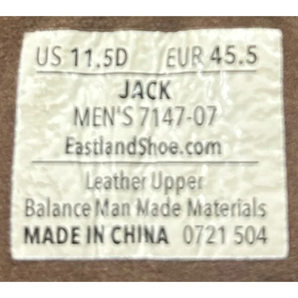 Eastland Jack Mens Tan Leather Chukka Boots Size 11.5 D 7147-07 Wedge Sole